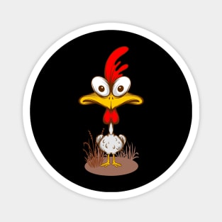 Funny Chicken Rooster Graphic Chicken Farmer Gift Magnet